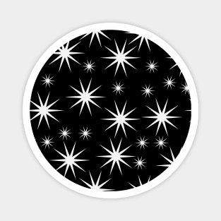 Starry Asterisk Pattern (White) Magnet